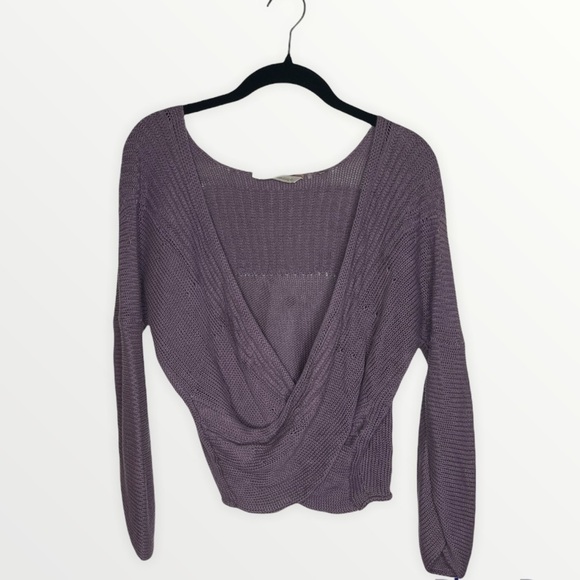 SOFT SURROUNDINGS Purple Wrap Sweater Top, Size Medium - Picture 3 of 8